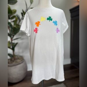 Cat & Jack White and Red Short Sleeve Tee Girls Large 10/12